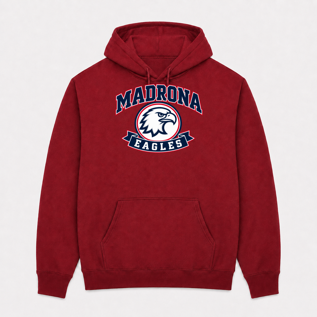 Madrona Hoodie Deep Red Design 2