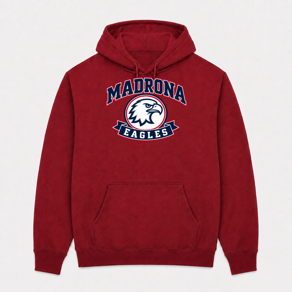 Madrona Hoodie Deep Red Design 2