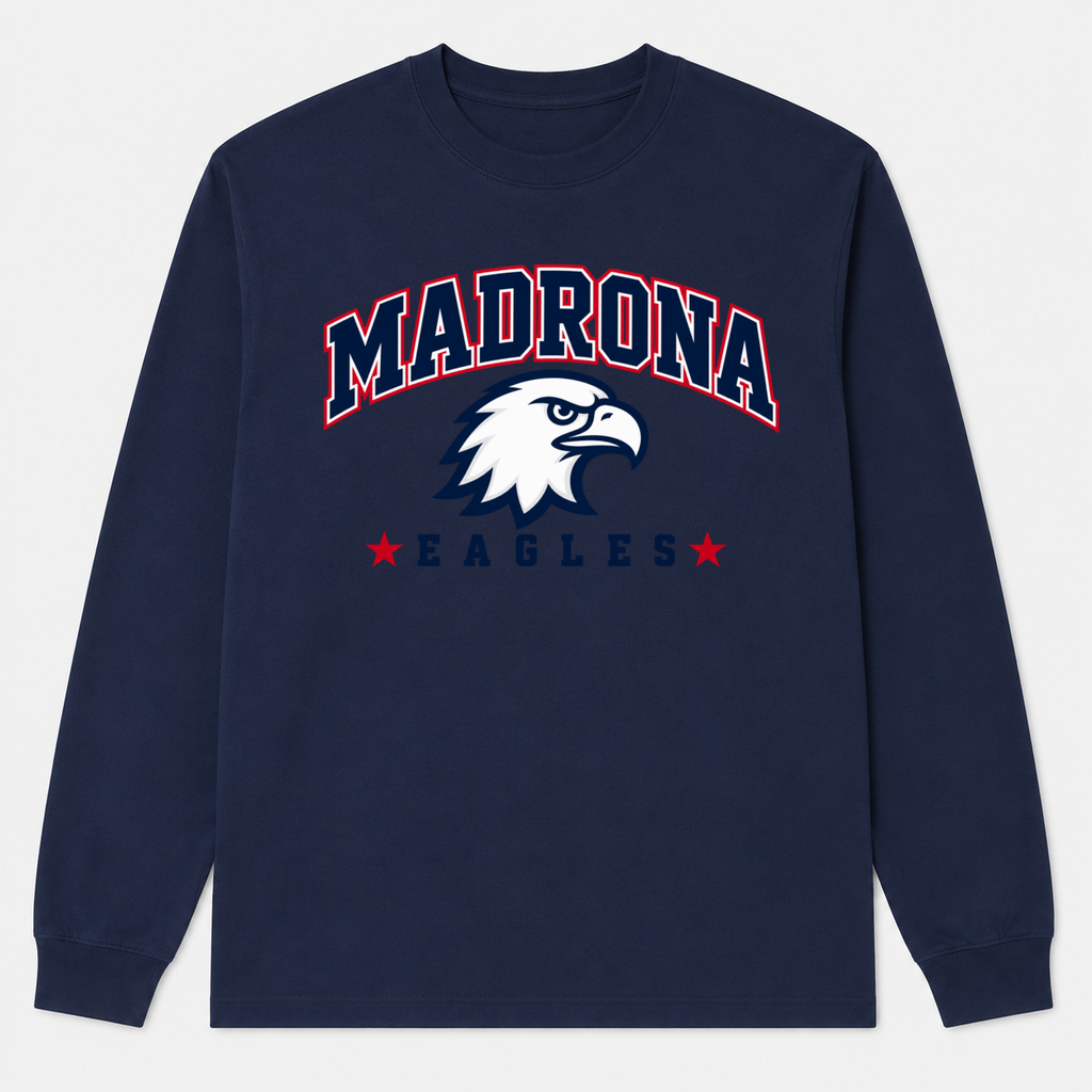 Madrona long-sleeve shirt with Design 1