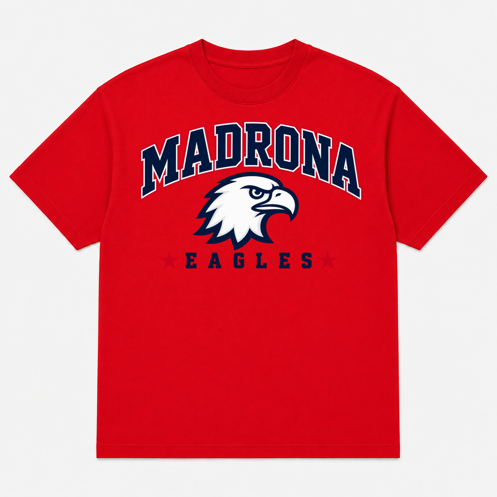 Madrona T-shirt Red Design 1